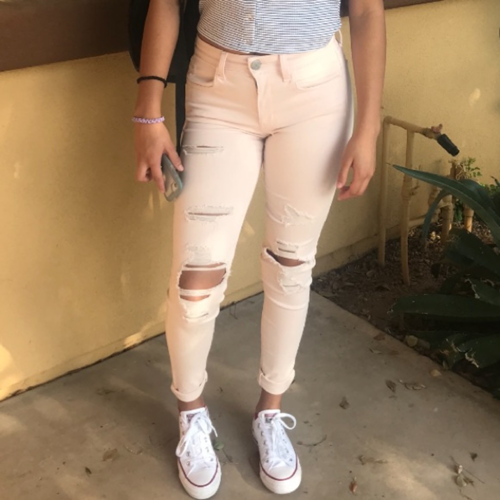 American Eagle pink jeans